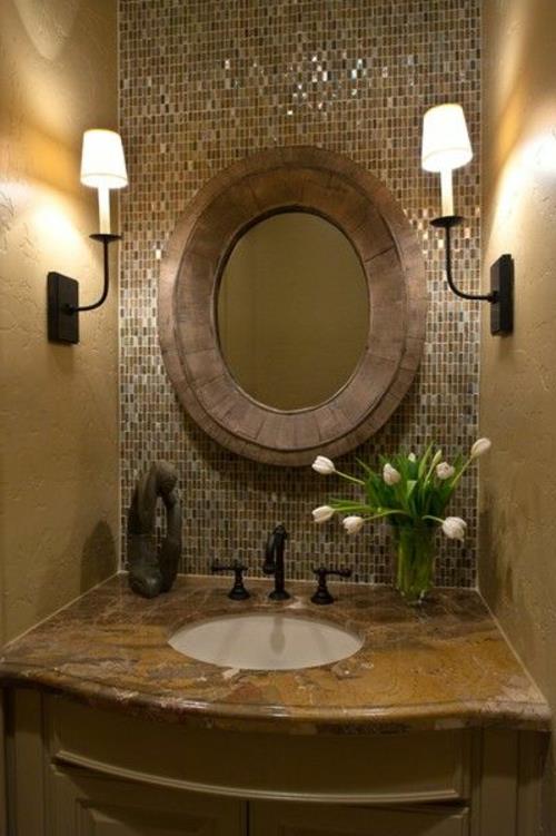 Μωσαϊκό μπάνιου λαμπερά πλακάκια μπάνιου φώτα τοίχου