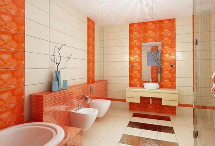 Ιδέες μπάνιου ξύλινο σχέδιο πορτοκαλί
