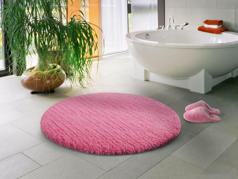 Αξεσουάρ μπάνιου Αξεσουάρ μπάνιου Ρύθμιση του μπάνιου Χαλιά μπάνιου ροζ στρογγυλά