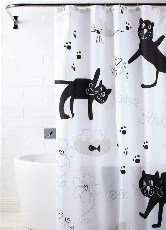Αξεσουάρ μπάνιου αξεσουάρ μπάνιου ντους κουρτίνα γάτες στήνουν μπάνιο