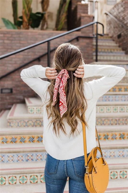 Bandana χτενίσματα για το καλοκαίρι - κομψές ιδέες styling για κάθε μήκος μαλλιών μισό πάνω μισό κάτω χτένισμα