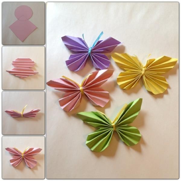 Ιδέες χειροτεχνίας από χάρτινες πεταλούδες πολύχρωμες