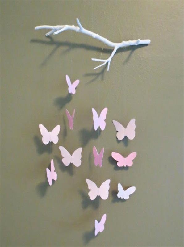 Ιδέες χειροτεχνίας από χάρτινες πεταλούδες ροζ μοβ
