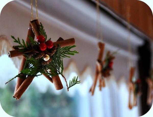Ιδέες χειροτεχνίας για χριστουγεννιάτικες διακοσμήσεις παραθύρων κανέλα