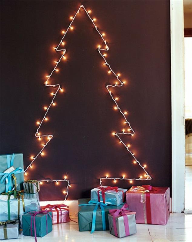 Ιδέες χειροτεχνίας για χριστουγεννιάτικα δέντρα μπερδεμένα φώτα νεράιδας
