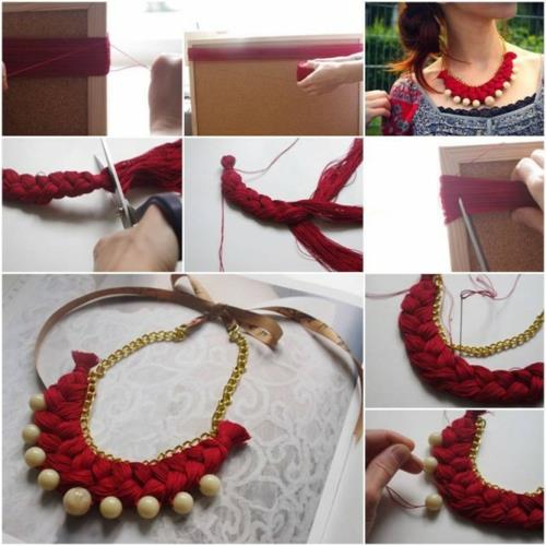 Ιδέες DIY κατασκευάστε υλικά για σας ύφασμα κολιέ