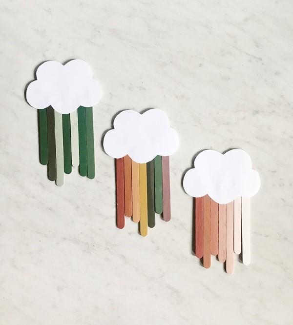 Χειροτεχνία με ξυλάκια popsicle - δροσερές ιδέες ανακύκλωσης χειροτεχνίας και οδηγίες cloud rain diy ombre