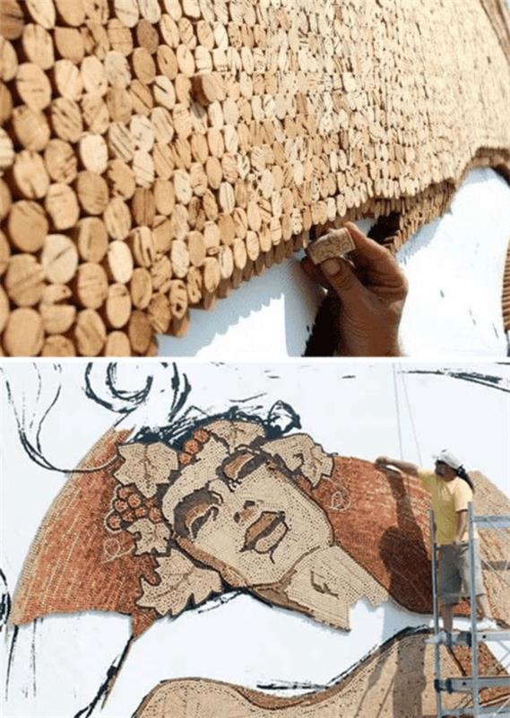 Χειροτεχνία σχεδιασμός τοίχου φελλός αντιμετωπίζει τέχνη τέχνης