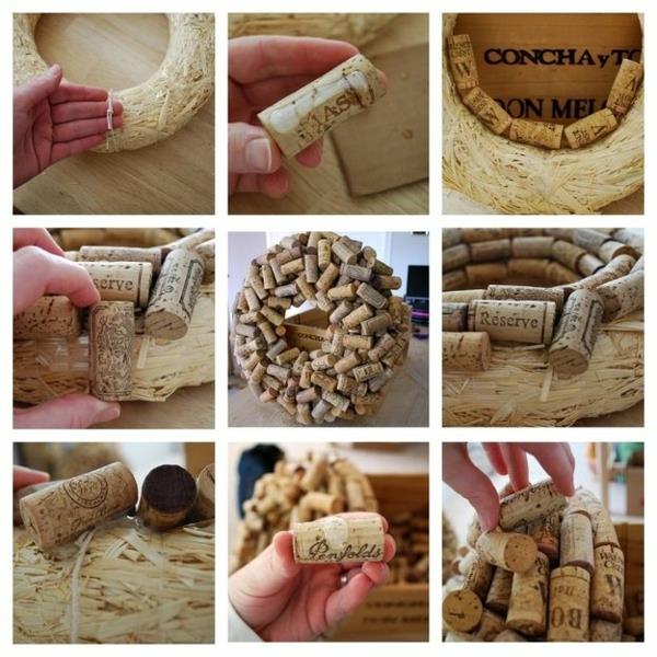 Χειροτεχνία με ιδέες από φελλό diy οδηγίες στεφάνου