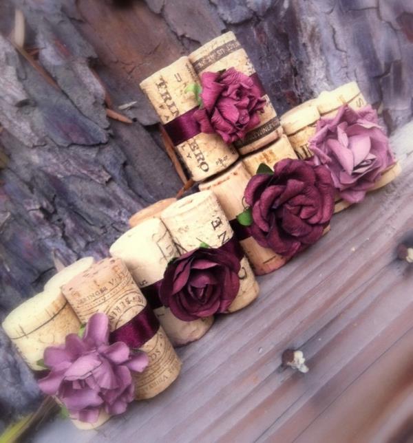 Χειροτεχνία ρομαντικά φελλό μοβ λουλούδια διακόσμηση