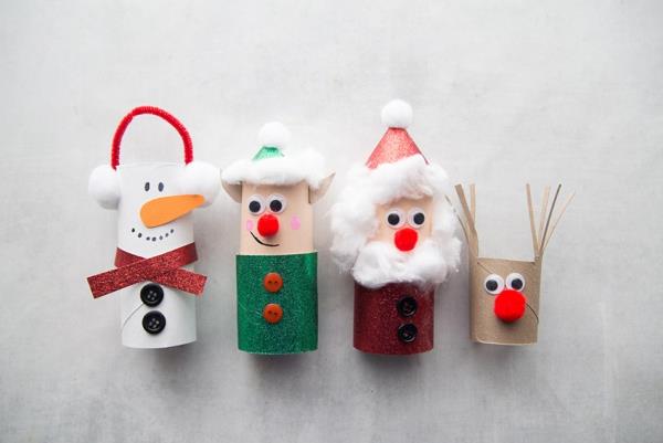 Χειροτεχνία με ρολά από χαρτί υγείας για τα Χριστούγεννα - δημιουργικές ιδέες ανακύκλωσης και οδηγίες φιγούρες χαριτωμένες αστείες