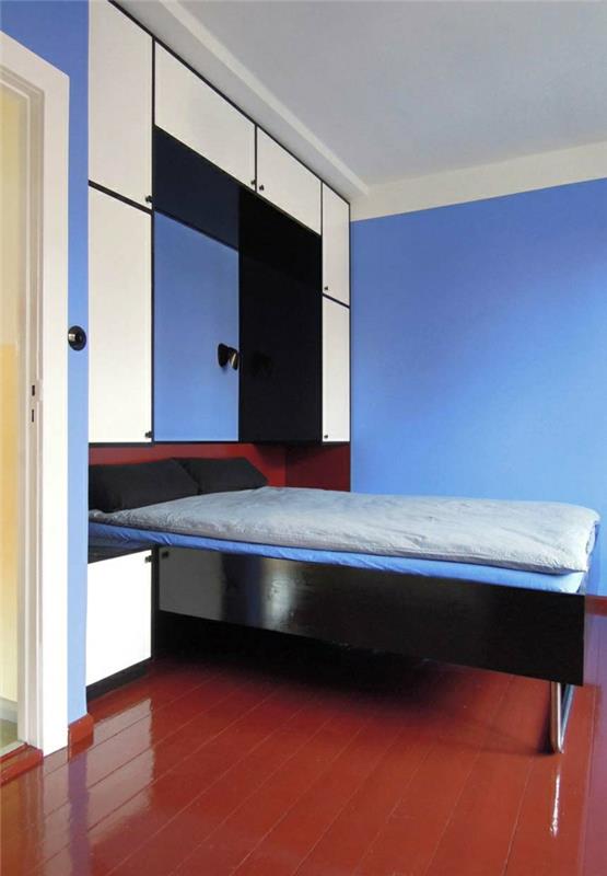Σχεδιασμός σε στιλ Bauhaus Βελτιστοποιημένο κρεβάτι με στοιχεία δωματίου