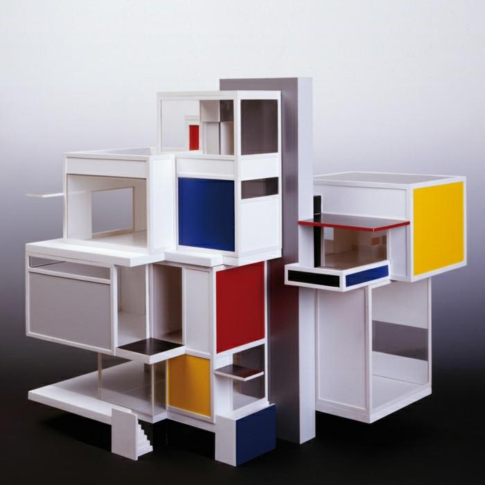 Ο σχεδιασμός στυλ Bauhaus κατασκευάζει χρώματα και σχήματα