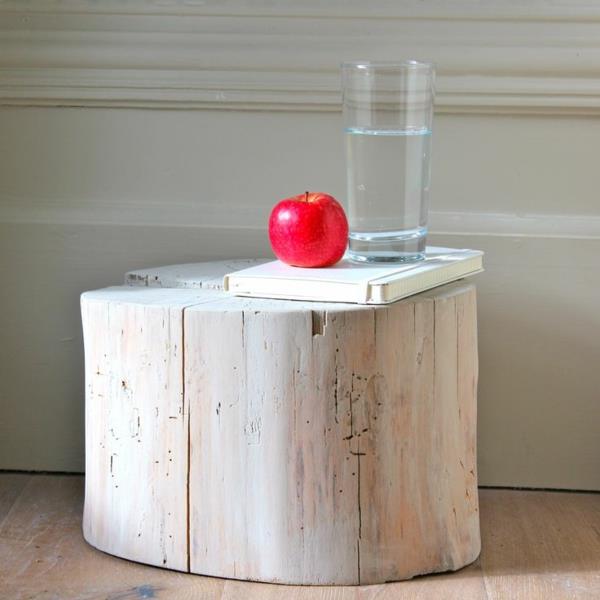 Βοηθητικό τραπεζάκι νερό ξύλινο μπλοκ κόκκινο μήλο