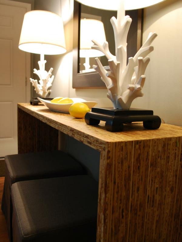 Ιδέες φωτισμού για το σαλόνι δροσερά φωτιστικά σαλονιού ξύλινο τραπέζι