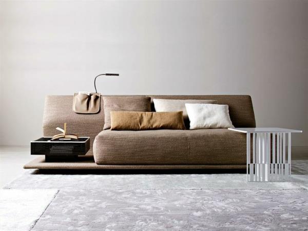 Καναπές -κρεβάτι με στρώμα και κάλυμμα κρεβάτι καφέ καφέ