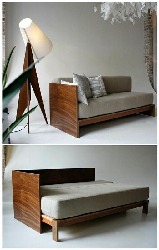 καναπές -κρεβάτι, στρώμα και πλαίσιο κρεβατιού, ξύλινο πλαίσιο