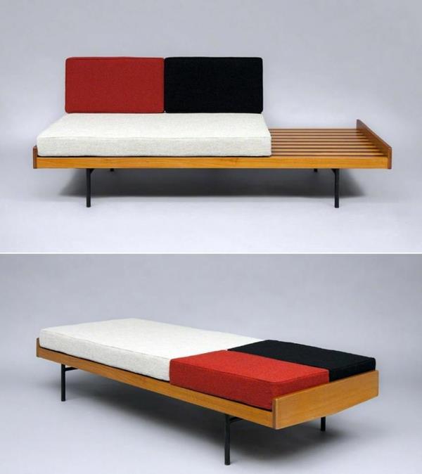 Ξύλινος καναπές -κρεβάτι, σκελετός, στρώμα και κρεβάτι μινιμαλιστικός