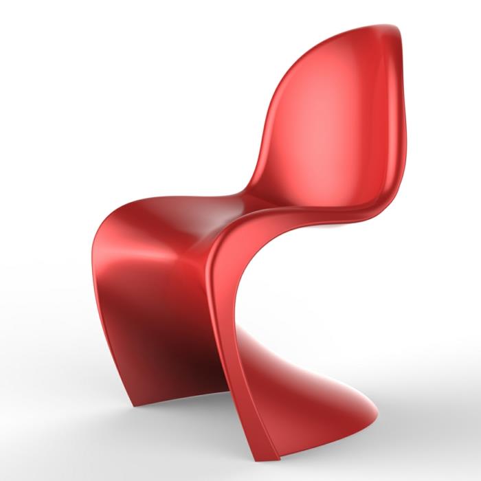 έπιπλα καθίσματος panton καρέκλα κόκκινο πλαστικό