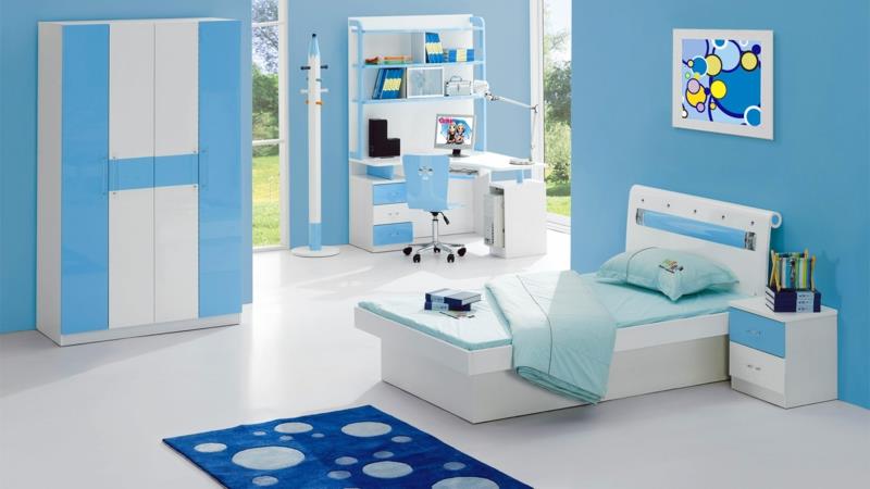 Εικόνες παιδικό δωμάτιο αγόρι παιδικά έπιπλα πλήρης βαφή τοίχου μπλε