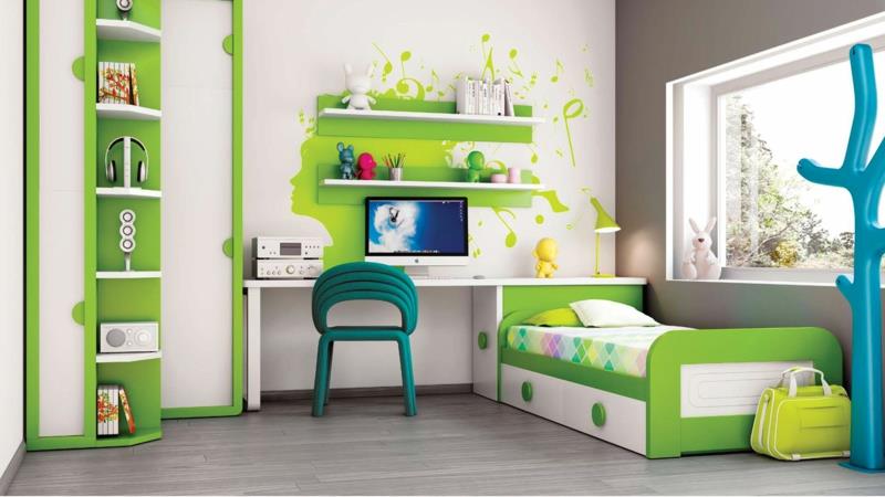 Παιδικό δωμάτιο αγόρι πράσινα παιδικά έπιπλα