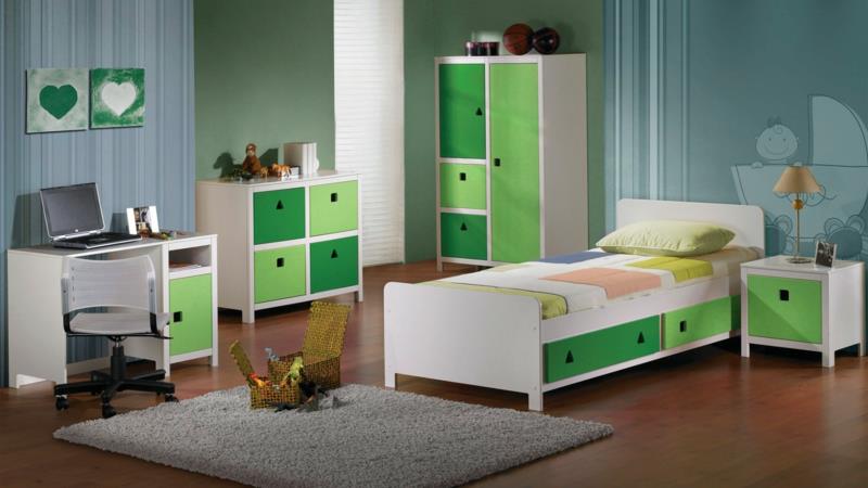 Εικόνες παιδικό δωμάτιο για αγόρια πράσινο χρώμα τονίζει παιδικά έπιπλα