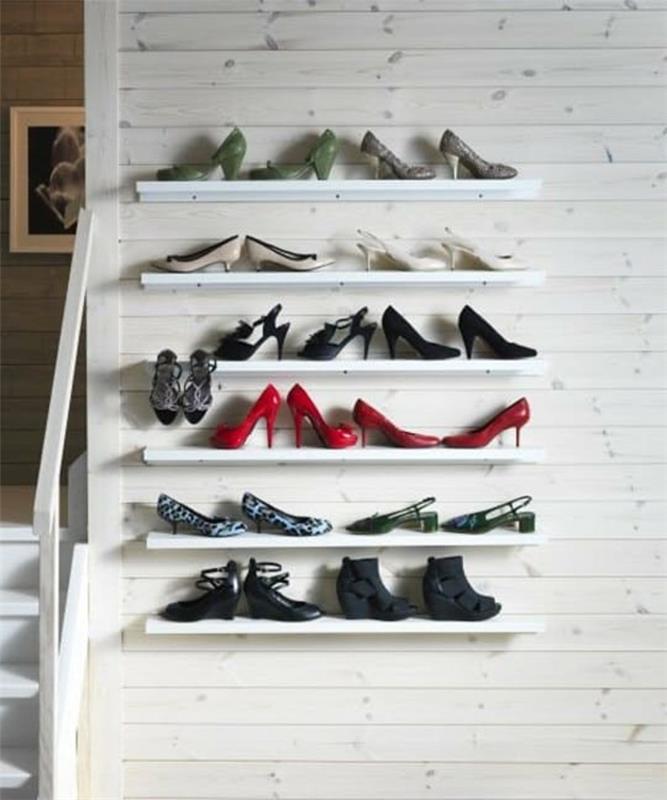 καλούπια εικόνων diy ιδέες τοίχου ραφιών παπουτσιών