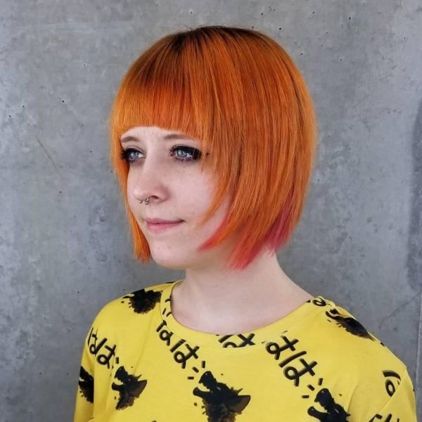 Μπομπ χτενίσματα με κτυπήματα - ιδέες και στυλ για κοντές έως μεσαίου μήκους ιδέες πορτοκαλί μαλλιά μαλλιών
