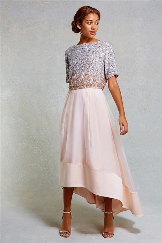 Νυφικό φόρεμα για γραφείο μητρώου επιλέξτε ροζ φούστα και κορυφή