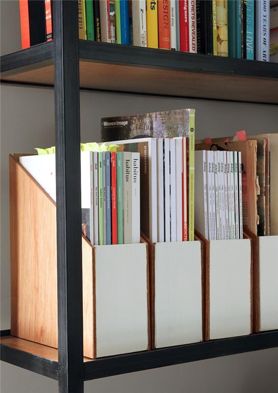 Αξεσουάρ γραφείου Τα αρχεία περιοδικών από ξύλο κατασκευάζουν τα δικά σας αξεσουάρ γραφείου