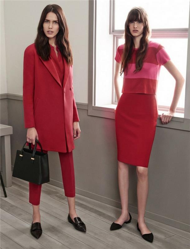 Business look γυναίκες κυρίες επιχειρησιακές μόδες κόκκινα φορέματα