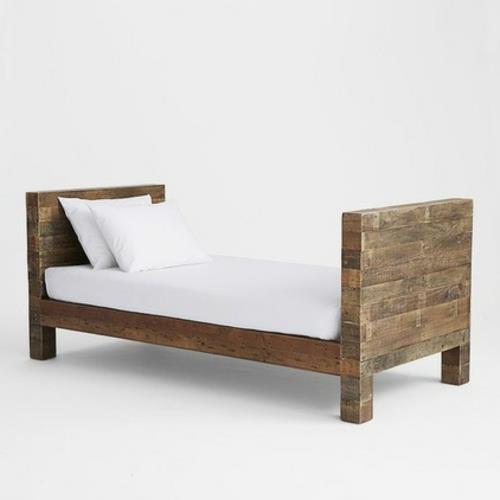 Καρεκλάκι και καναπές -κρεβάτι χωρίς πλάτη, ξύλινο πλαίσιο