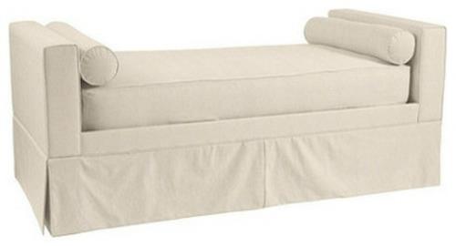 Καρεκλάκι και καναπές -κρεβάτι χωρίς πλάτες πλάτης, λευκό κάλυμμα