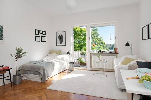 Γοητευτικό διαμέρισμα ενός δωματίου στη Σουηδία με ξύλινο δάπεδο με μοκέτα