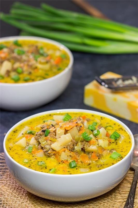 Cheeseburger Soup - νόστιμη και υγιεινή συνταγή για λάτρεις του γρήγορου φαγητού σούπα κοτόπουλου burger cheese