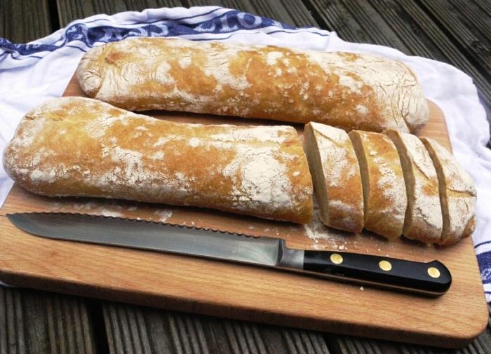 Breadωμί Ciabatta από πάνω πανί ciabttas