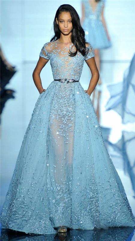 Φορέματα κοκτέιλ haute couture γαλάζιο dresscode