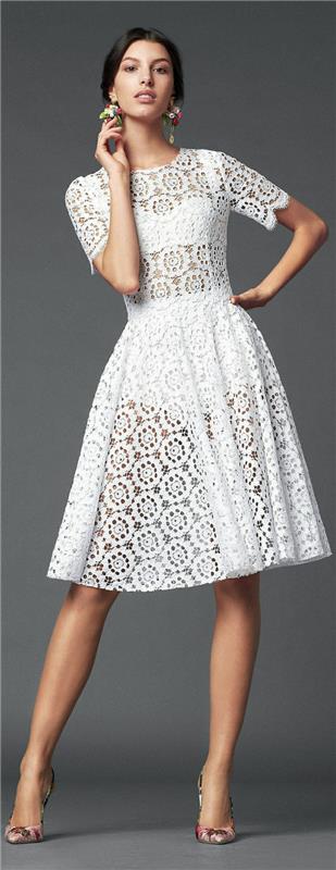 Φορέματα κοκτέιλ λευκό dresscode μέχρι το γόνατο