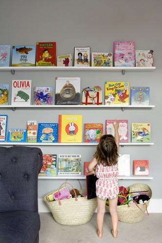 Δροσερή ιδέα οργάνωση παιδικές βιβλιοθήκες ράφια καναπές
