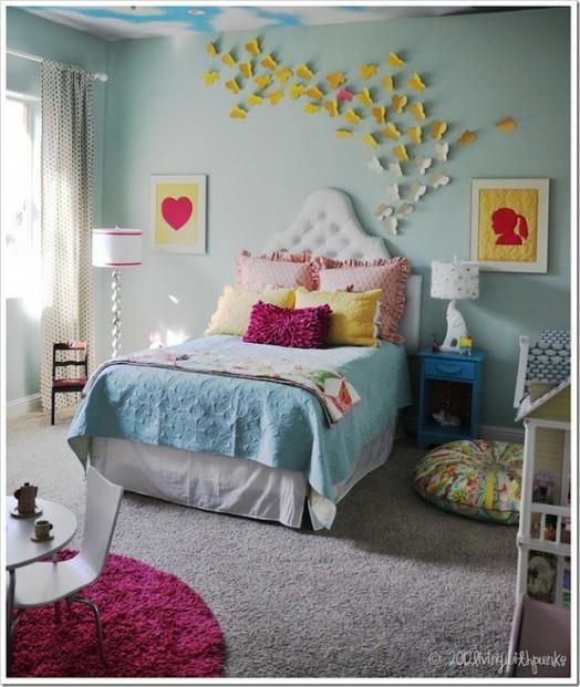 Δροσερές ιδέες δωματίων μικρών παιδιών πεταλούδα διακόσμηση τοίχου