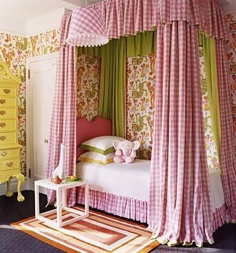Δροσερές ιδέες δωματίων μικρών παιδιών κουρτίνες κρεβάτι
