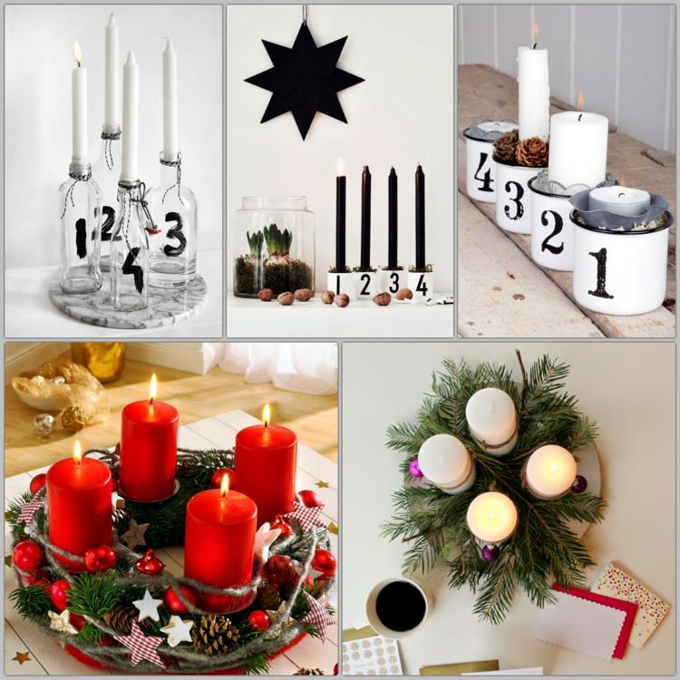 DIY Advent στεφάνι μοντέρνες, όμορφες χριστουγεννιάτικες ιδέες διακόσμησης