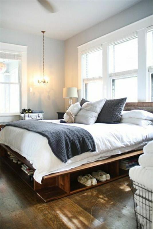 DIY κρεβάτια από ξύλινες παλέτες, ρουστίκ vintage σχέδιο