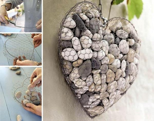 Ιδέες διακόσμησης καρδιές βότσαλα πέτρες