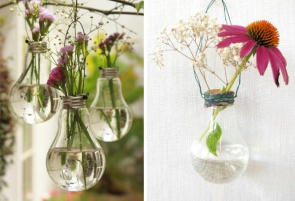 DIY διακοσμητικοί λαμπτήρες λουλούδια κήπου