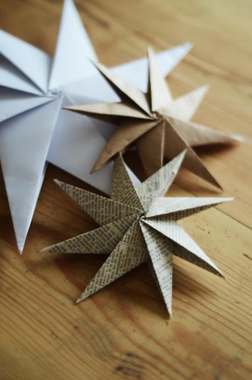 DIY διακόσμηση από χάρτινο αστέρι για τα Χριστούγεννα