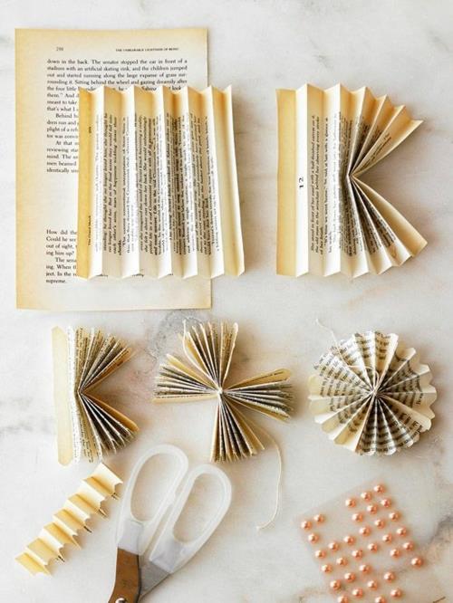 φτιάξτε μόνοι σας διακόσμηση από χάρτινα vintage βιβλία βιβλίο κοσμήματα με χάντρες