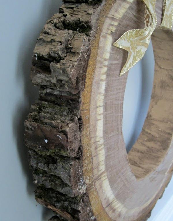 Ιδέες διακόσμησης με ξύλινη κορδέλα στεφάνι κρεμασμένη διατομής DIY
