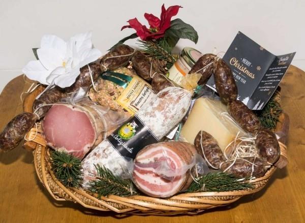 DIY καλάθι δώρων καλάθι δώρου καλάθι προϊόντων κρέατος