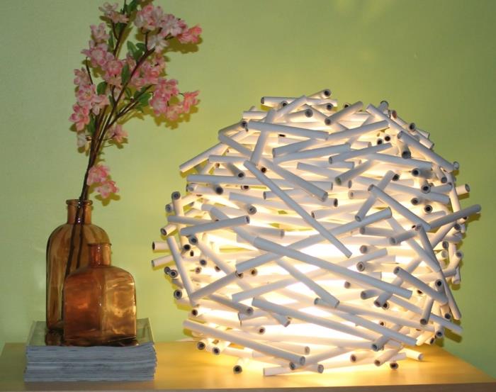 DIY LAMPS φτιάξτε μόνοι σας λάμπα diy αμπαζούρ φτιάξτε τον εαυτό σας επιτραπέζιο φωτιστικό φωλιάς πουλιών